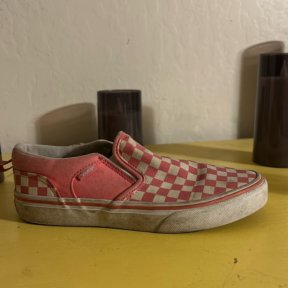 pink checkered vans size 6 in women’s